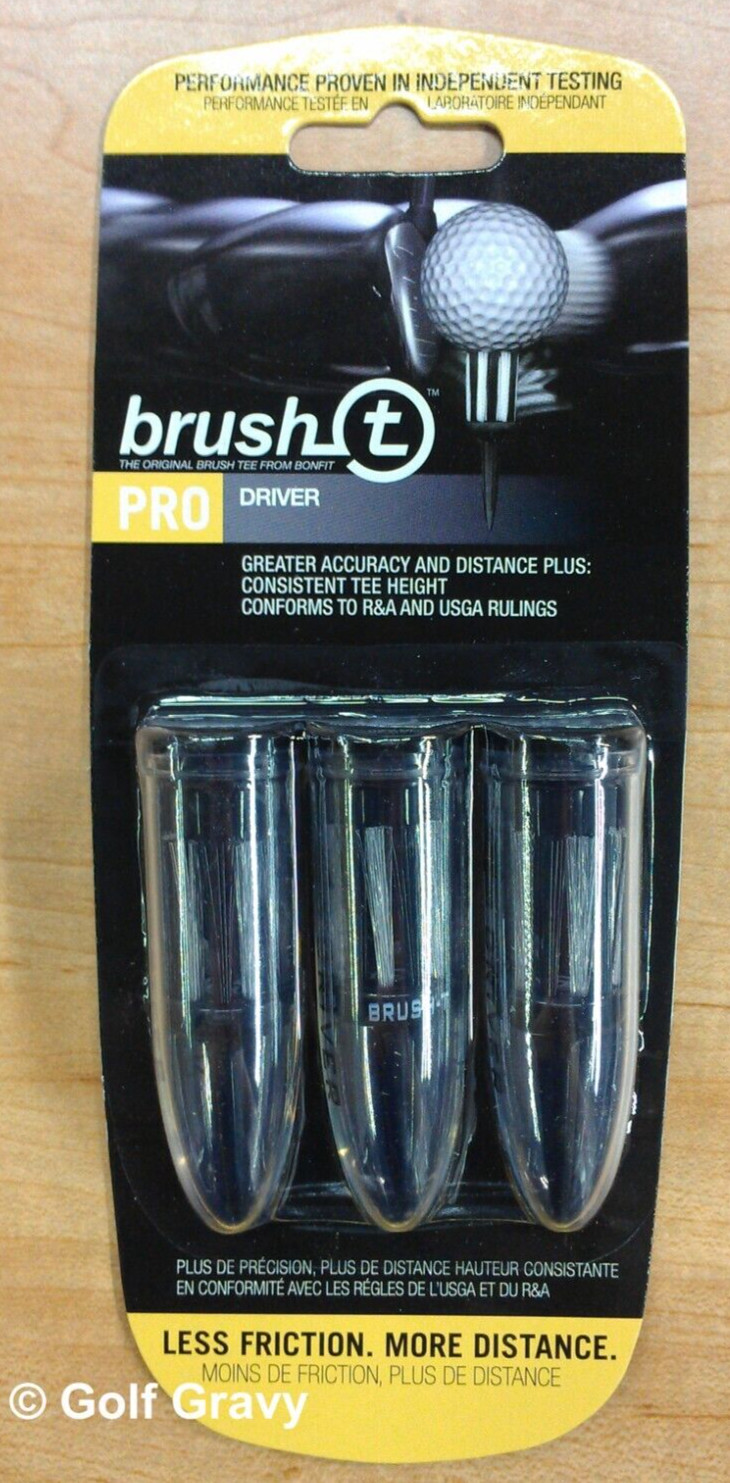 Brush-t PRO Driver Golf Tees - 1 Pack of 3 Brush Tees - 2.2" Height 57mm BLACK