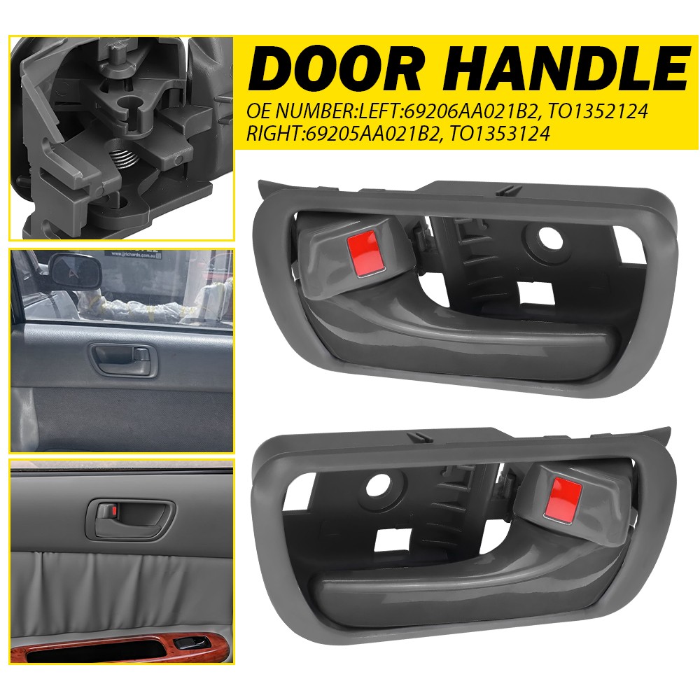 Set of 2 For 2002-2006 Toyota Camry Inside Gray Door Handle Left & Right Side