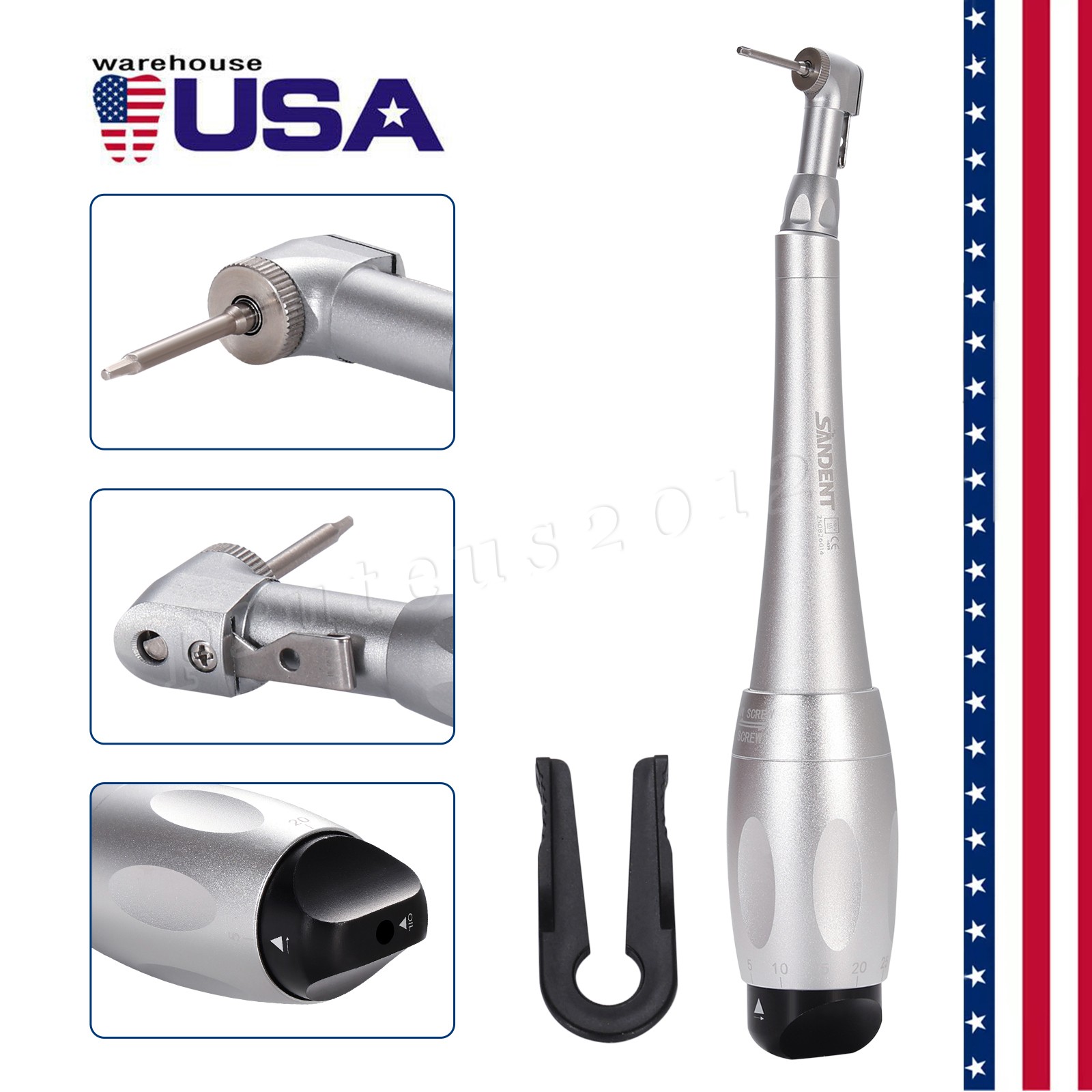 Dental Universal Implant Kit Torque Wrench Contra Angle Handpiece & 16 Drivers Z