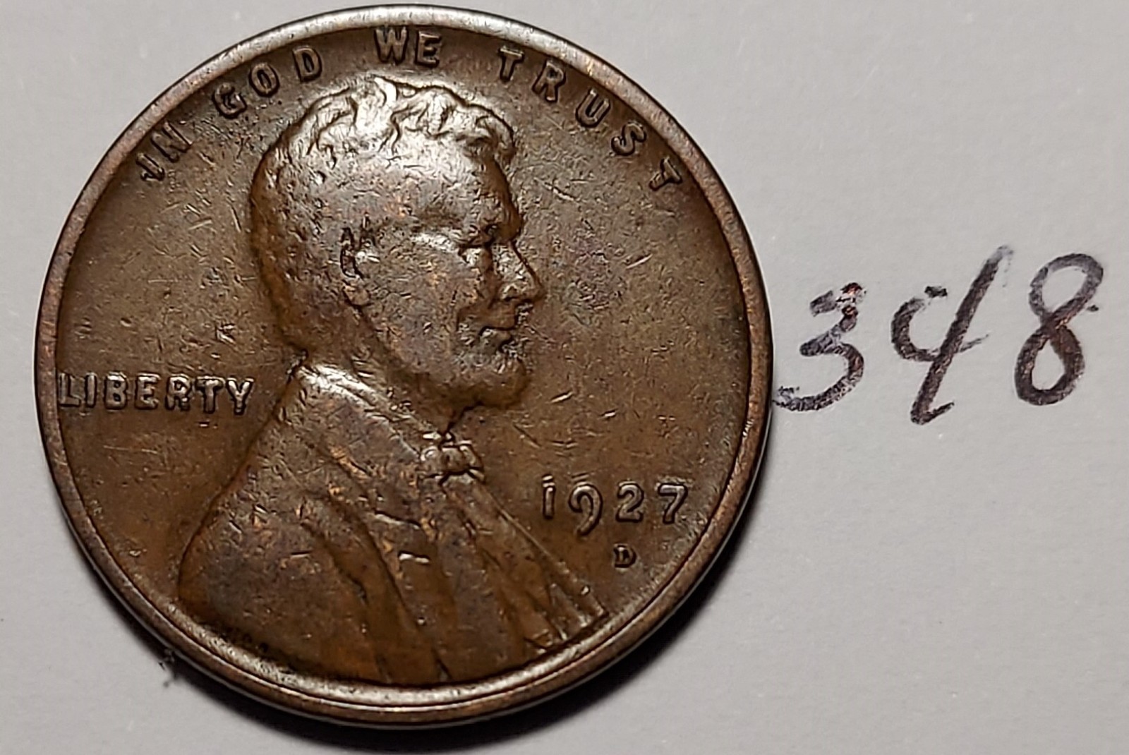1927-D Lincoln Wheat Cent         #348