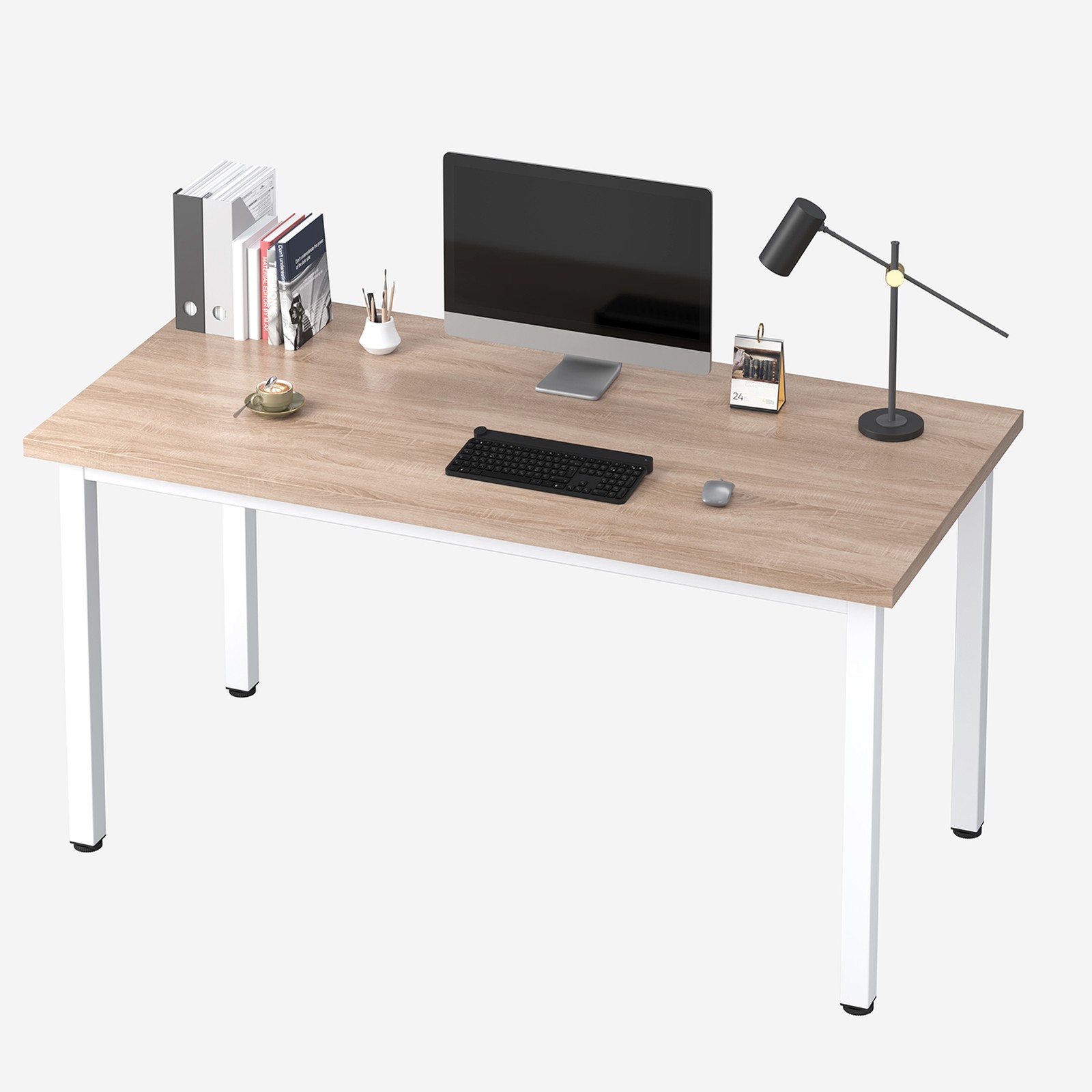 47 Inch Computer Desk Freestanding PC Workstation Stable Metal Leg HomeFurniture