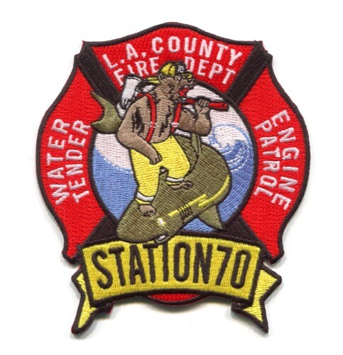 Los Angeles County Fire Department Station 70 Patch California CA v2 Color