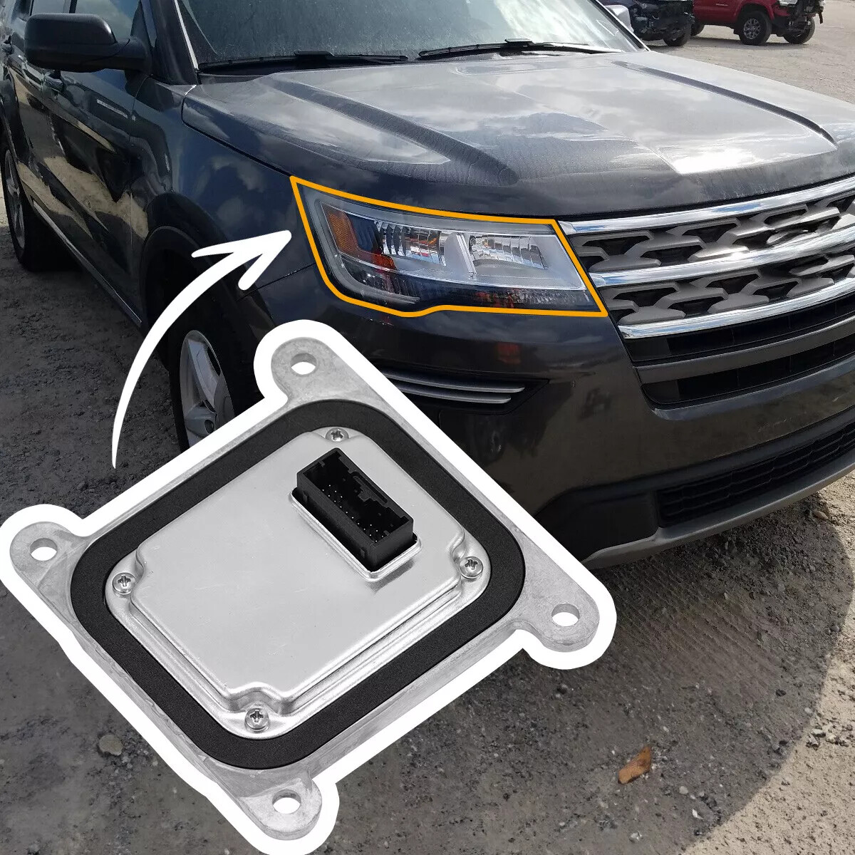 ⭐For 2016-2019 Ford Explorer HB53-13B626-B LED Headlight Module Control Unit NEW