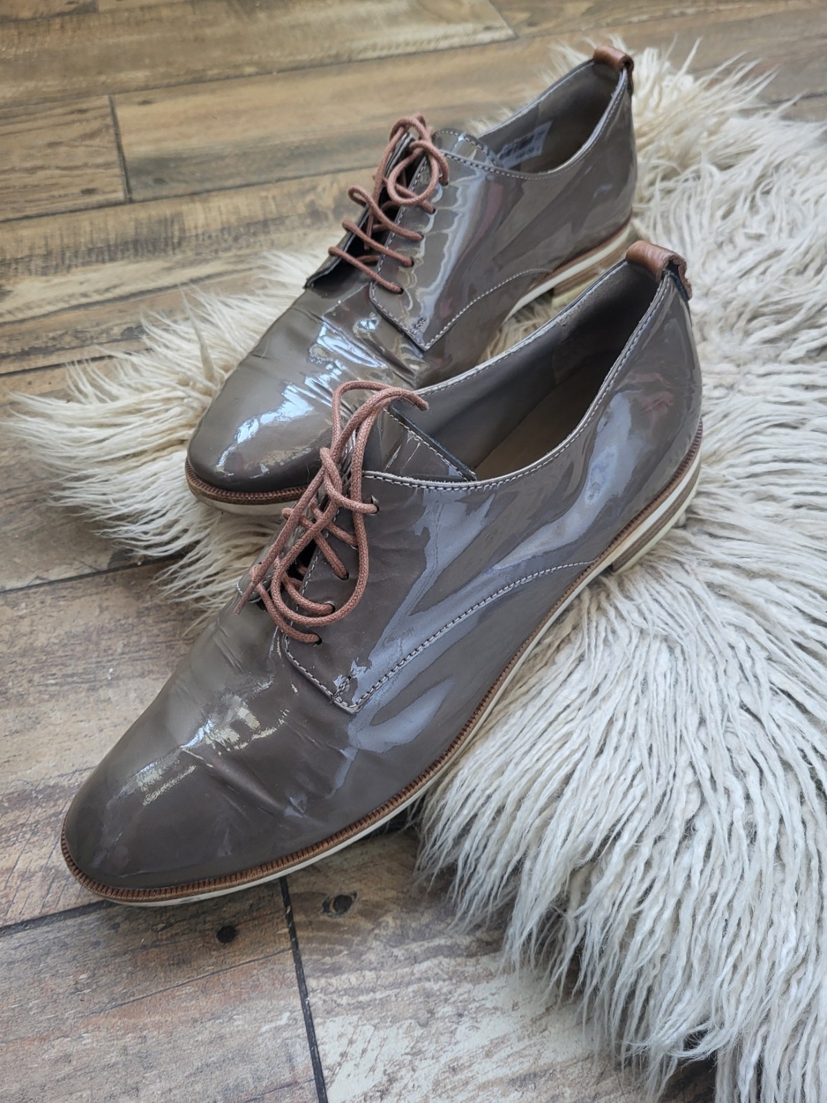 Maripe Women's Shoes Flats Genuine Patent Leather Oxford US 8.5 UK 7 EUR 40.5