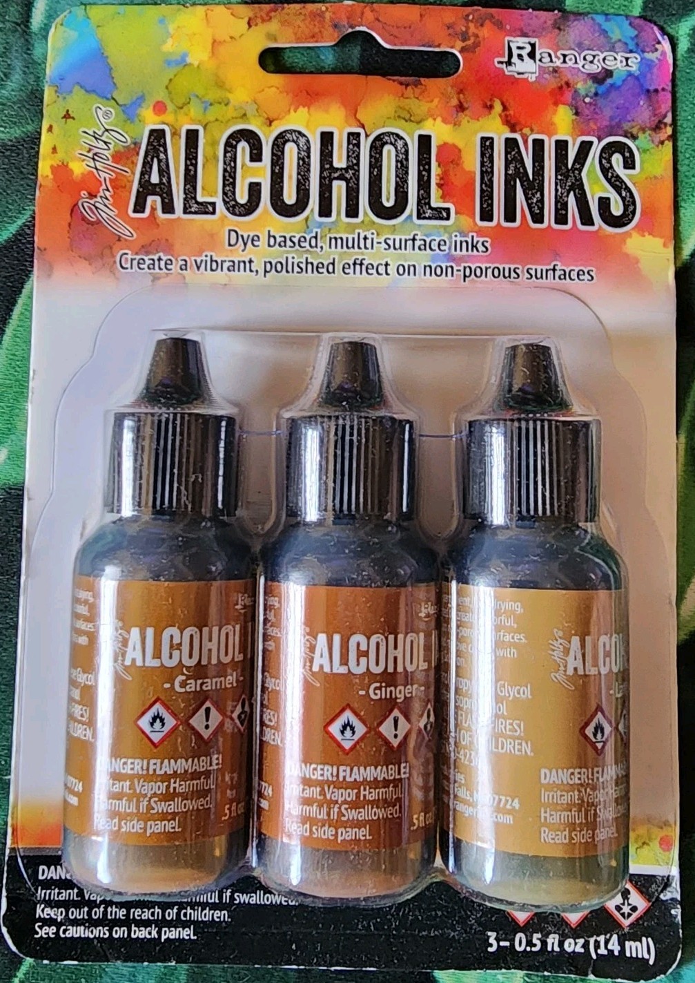 Tim Holtz Alcohol Ink Cabin Cupboard Set ~ Caramel, Ginger & Latte Ranger Brown