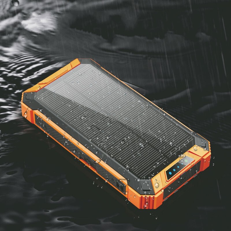 Solar Power Bank Portable Qi Wireless Solar Charger 4 USB Cables iPhone Android