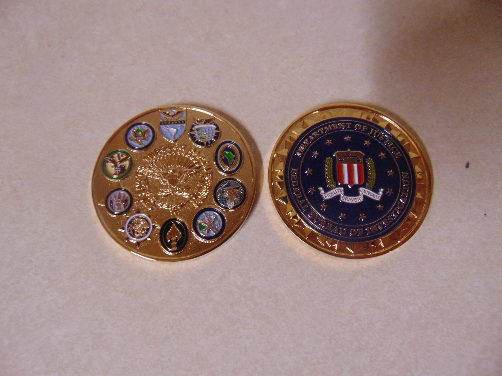 CHALLENGE COIN DOJ FEDERAL BUREAU OF INVESTIGATION SPECIAL OPERATIONS COMMAND