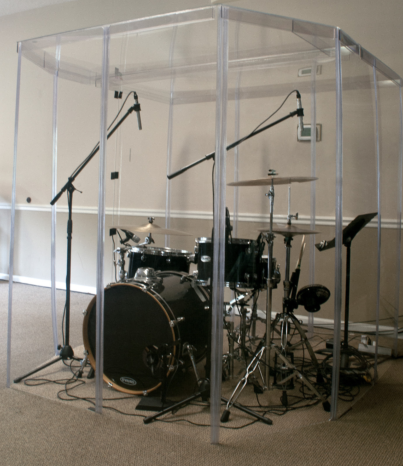 Drum Booth Sound Room Drum Shields-Fully Enclosed w/ Door & Sound Proof Room