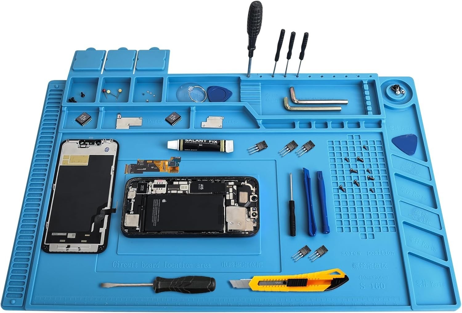 REPAIR TOOL KIT MAT FOR SCREWDRIVER LAPTOP MOBILE CELL PHONE LAPTOP TOOLKIT TRAY