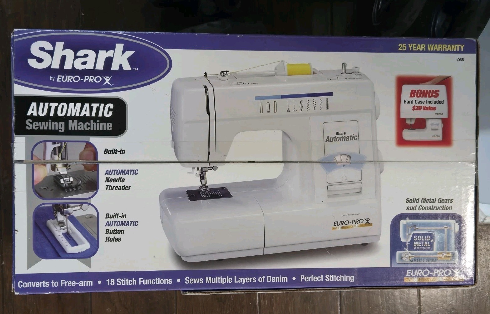 Euro Pro X Shark 8260 Automatic Sewing Machine White New In Box Sealed