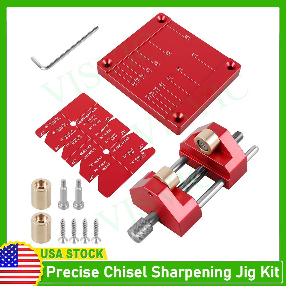 Precise Chisel Sharpening Jig Kit Honing Guide System for Woodworking Chisels👉