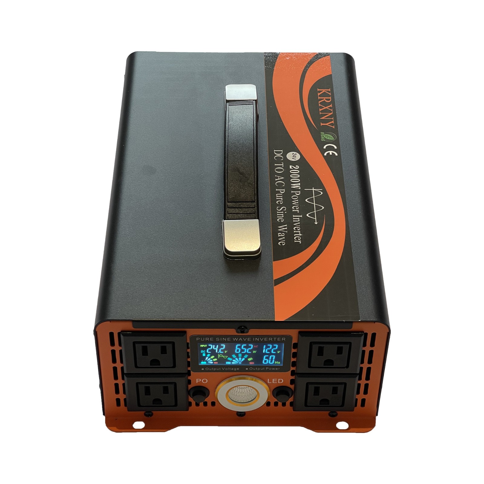 2000W Pure Sine Wave Power Inverter 12V 24V DC to 120V AC with Handle from US
