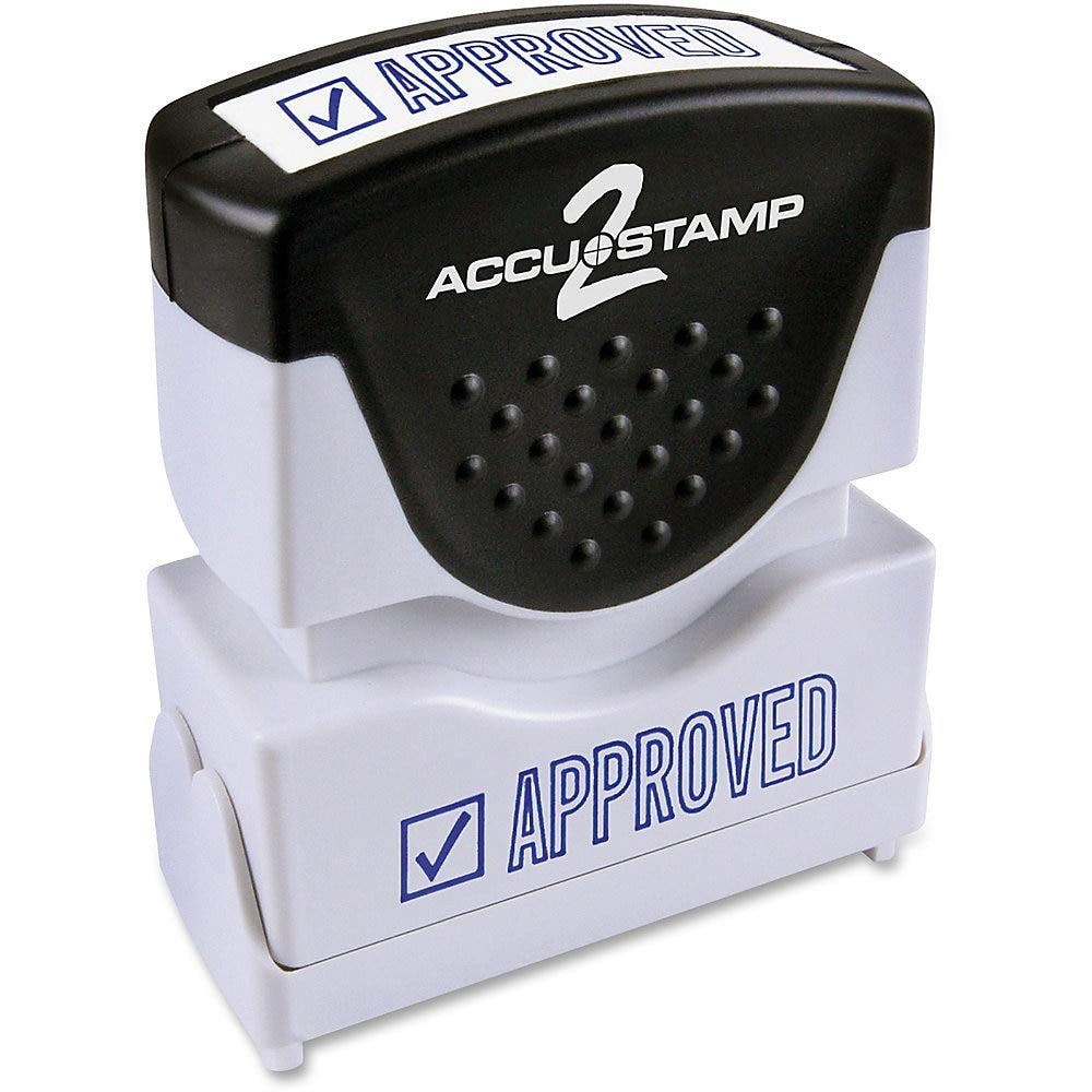 ACCUSTAMP2 035575 Pre-Inked Shutter Stamp with Microban, Blue, Approved, 1 5/...