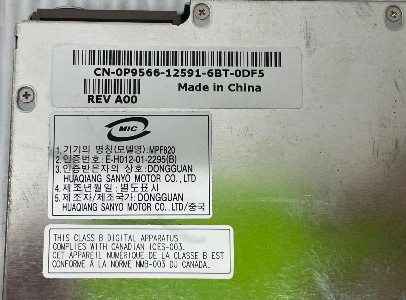 Sony MPF820 Slime-line 3.5" Floppy Disk Drive Dell P9566
