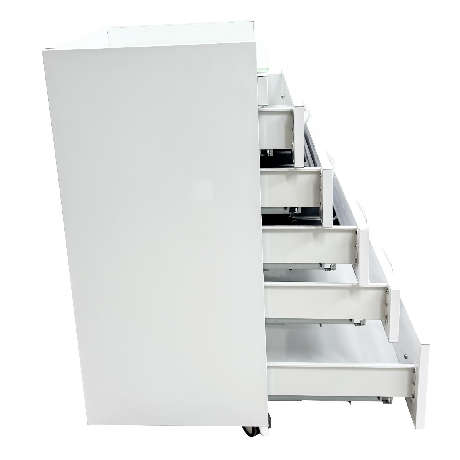 5DrawersDental Assistant's Mobile Cabinet Cart Medical Storage Trolley w/Divider
