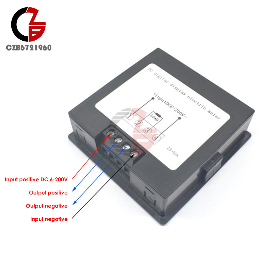 DC6-200V 20A Digital Voltmeter Ammeter Voltage Amp Current Meter Power Tester