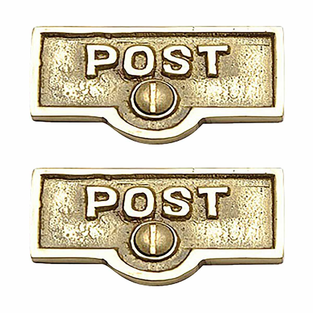 Switch Plate Tag "POST" Name Signs Labels Lacquered Pack of 2 Renovators Supply