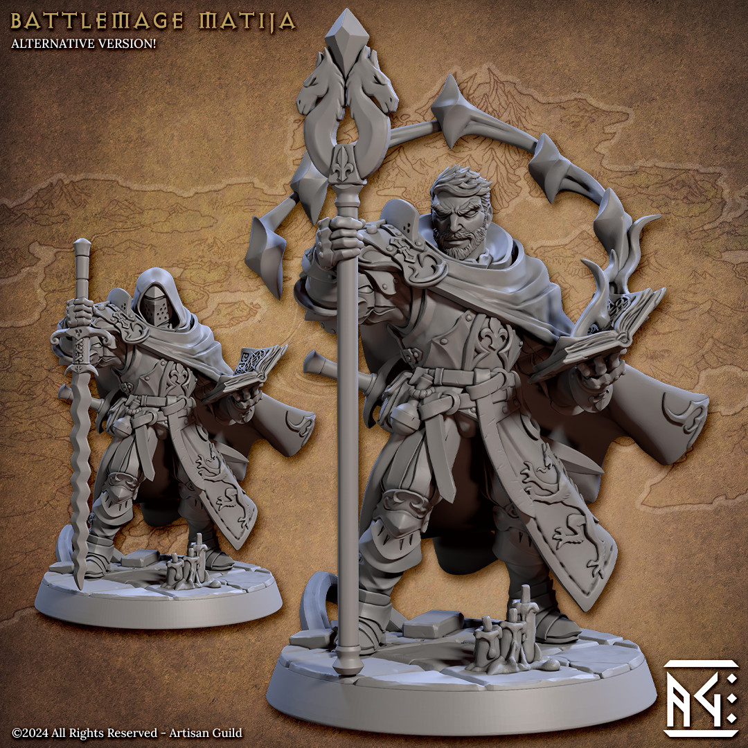 Battlemage Hero Majita - Artisan Guild - Fantasy Dungeons and Dragons Miniature