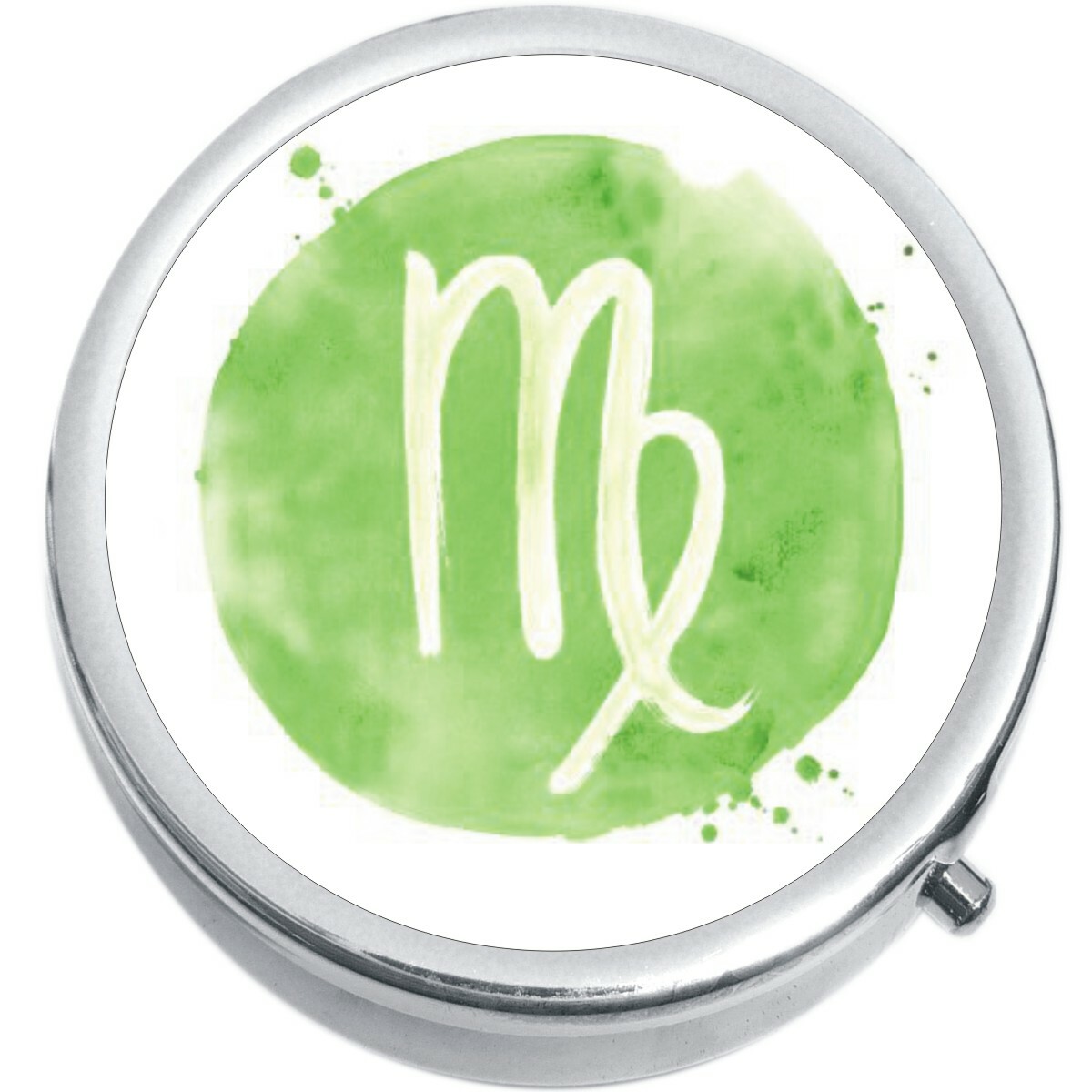 Watercolor Virgo Medicine Vitamin Compact Pill Box