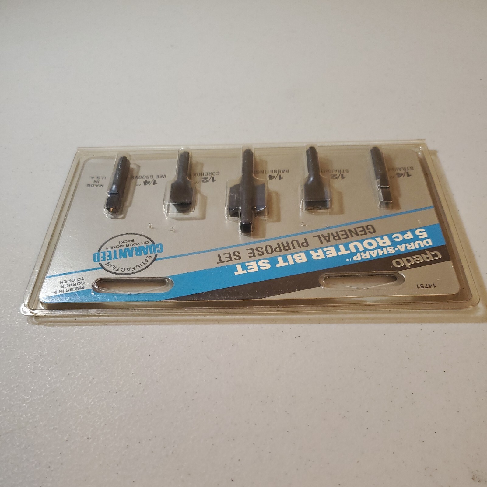 CREDO 14751 Dura-Sharp 5 Pc Router Bit Set General Purpose Assortment