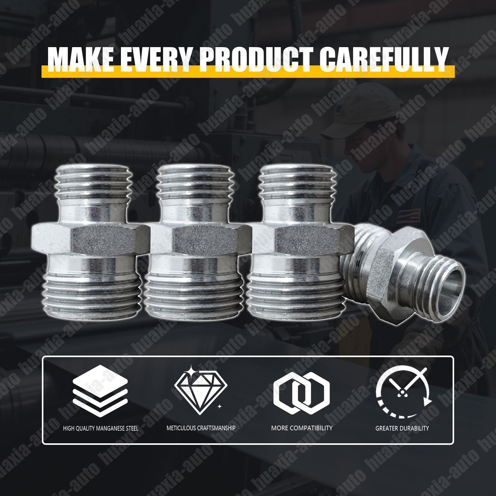 Free Ship Mini Excavator Hydraulic Attachment Fittings M14-M18( Sold In 2 Pairs)
