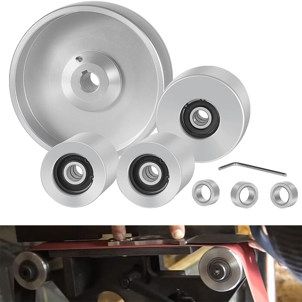 Belt Knife Grinder 2"x72" Wheel Set 5" Drive 5/8" Bore 3" Track 2" Idler 7Pcs