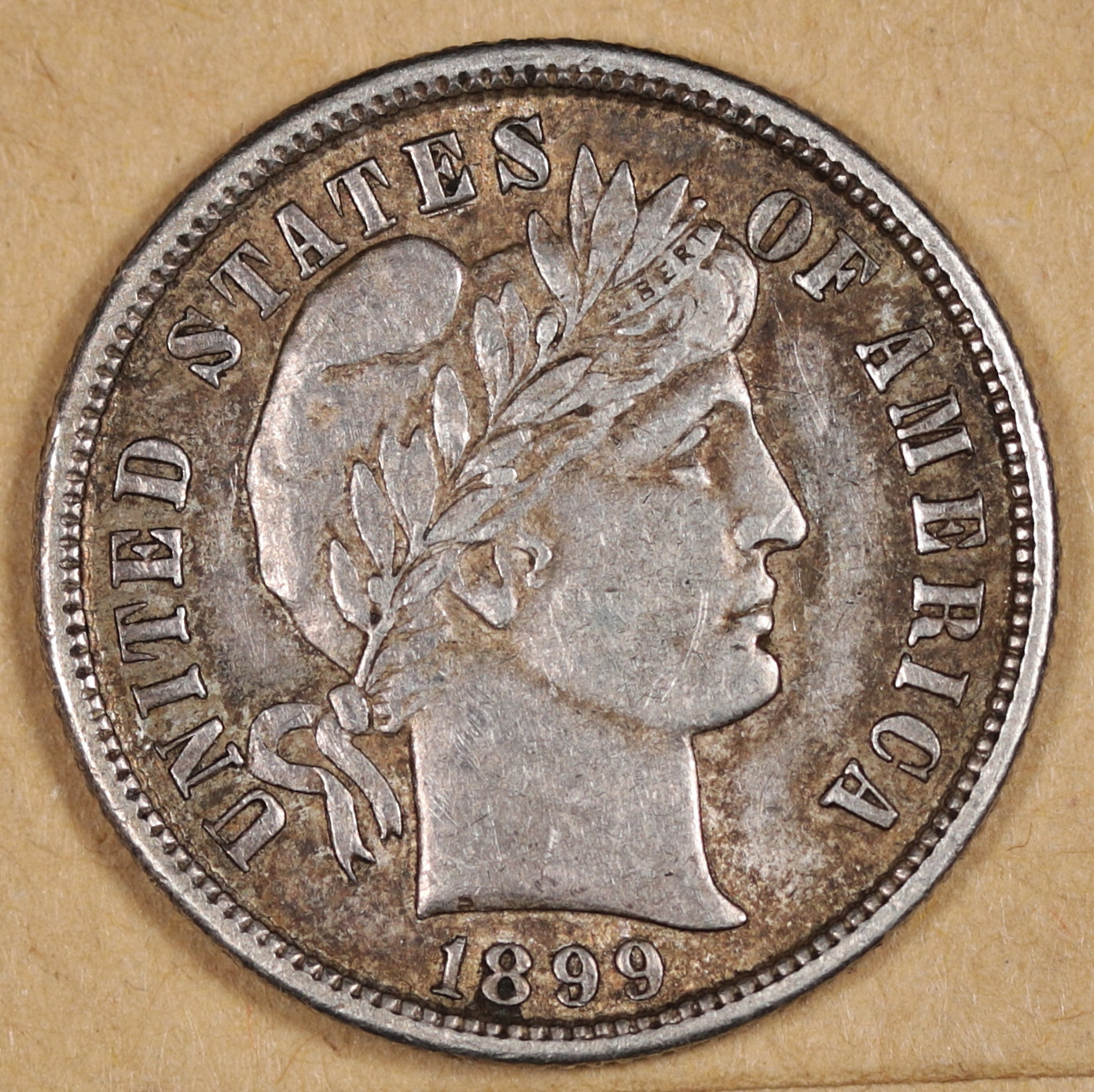 1899 Barber Dime.  Natural Uncleaned.  XF.  193449