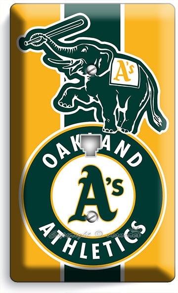 OAKLAND ATHLETICS BASEBALL TEAM PHONE TELEPHONE WALL PLATE COVER BOYS ROOM DECOR
