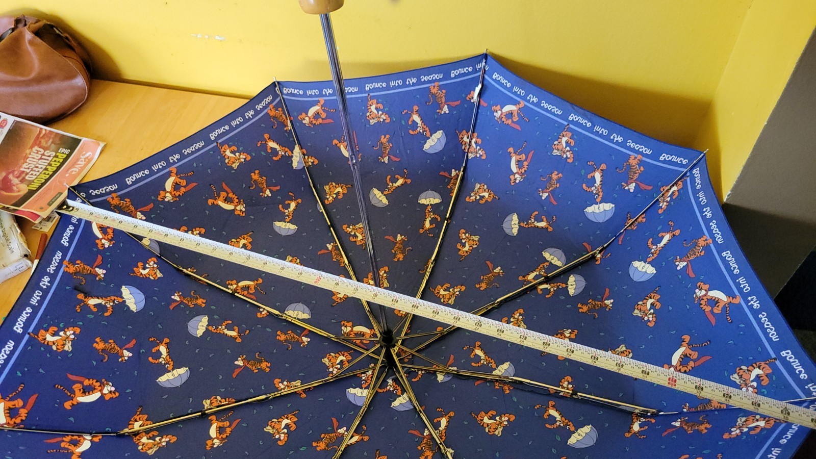 Disney Store Tigger Compact Folding Umbrella Blue, Manual All-Over Print
