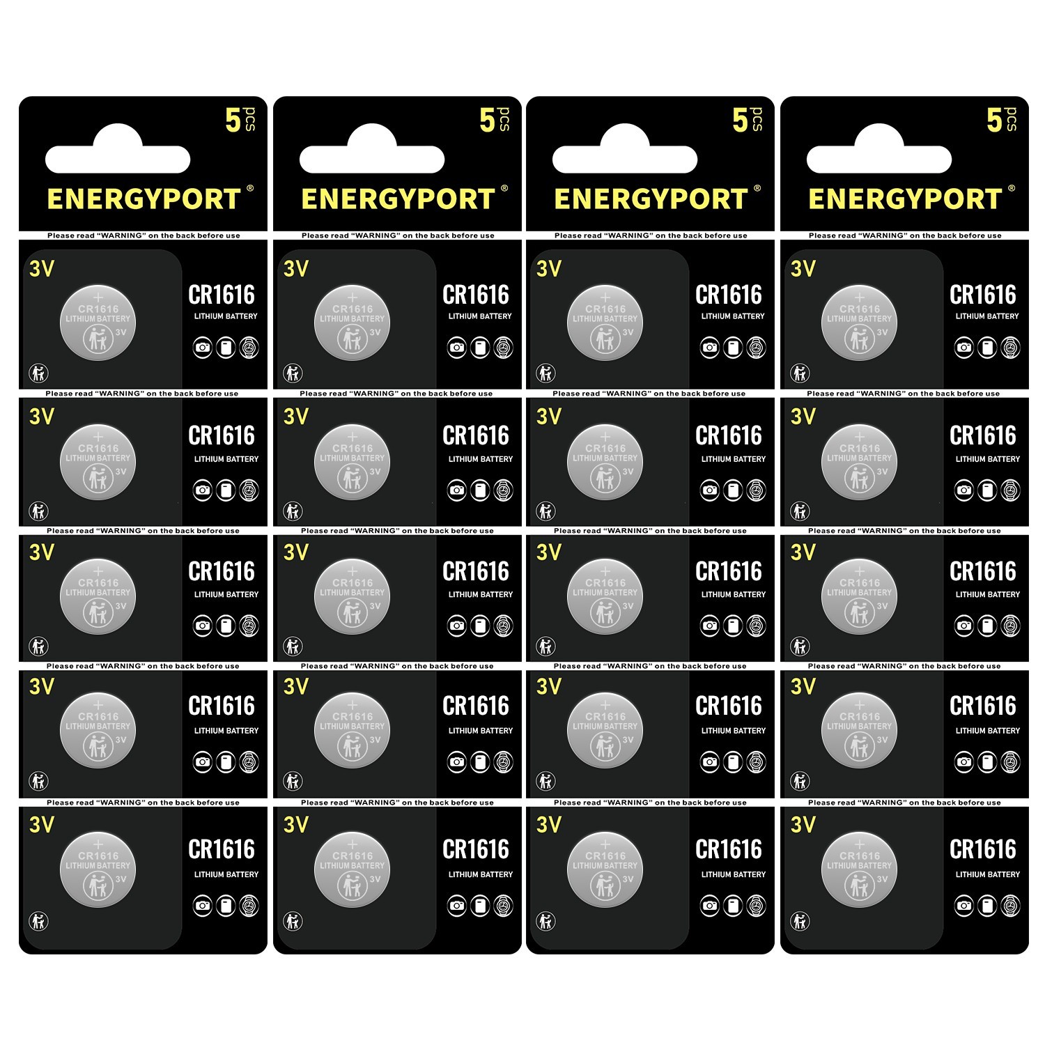 20Pack CR1616 Batteries CR-1616 ECR1616 DL1616 Lithium 3v Battery CR 1616