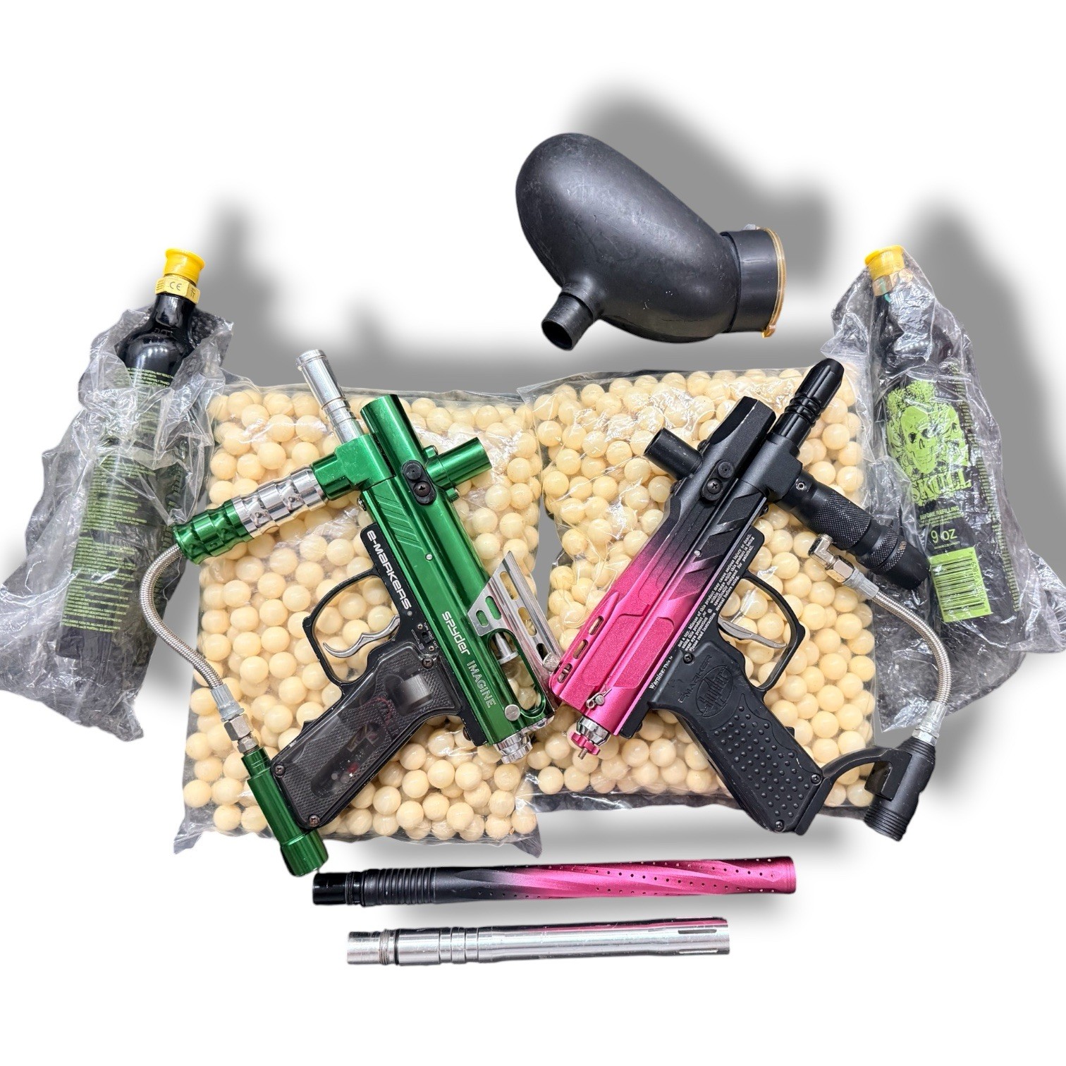 Spyder Pilot ACS & Imagine Paintball Marker Lot CO2 Tanks Hopper