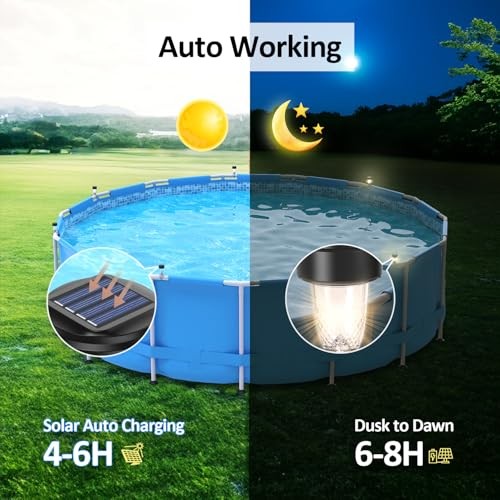 VICHTOP Solar Pool Lights - 6 Pack, Pool Light for Framed Above Ground 6-Pack