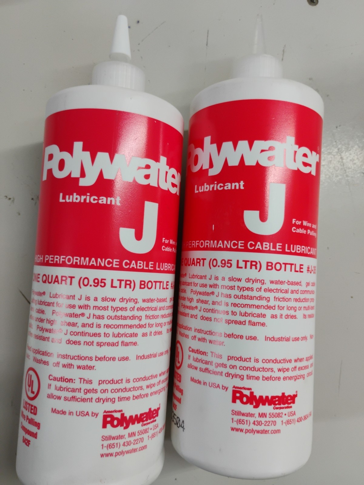 American Polywater J-35 High Performance Cable Lubricant-1 Quart (Lot of 2)