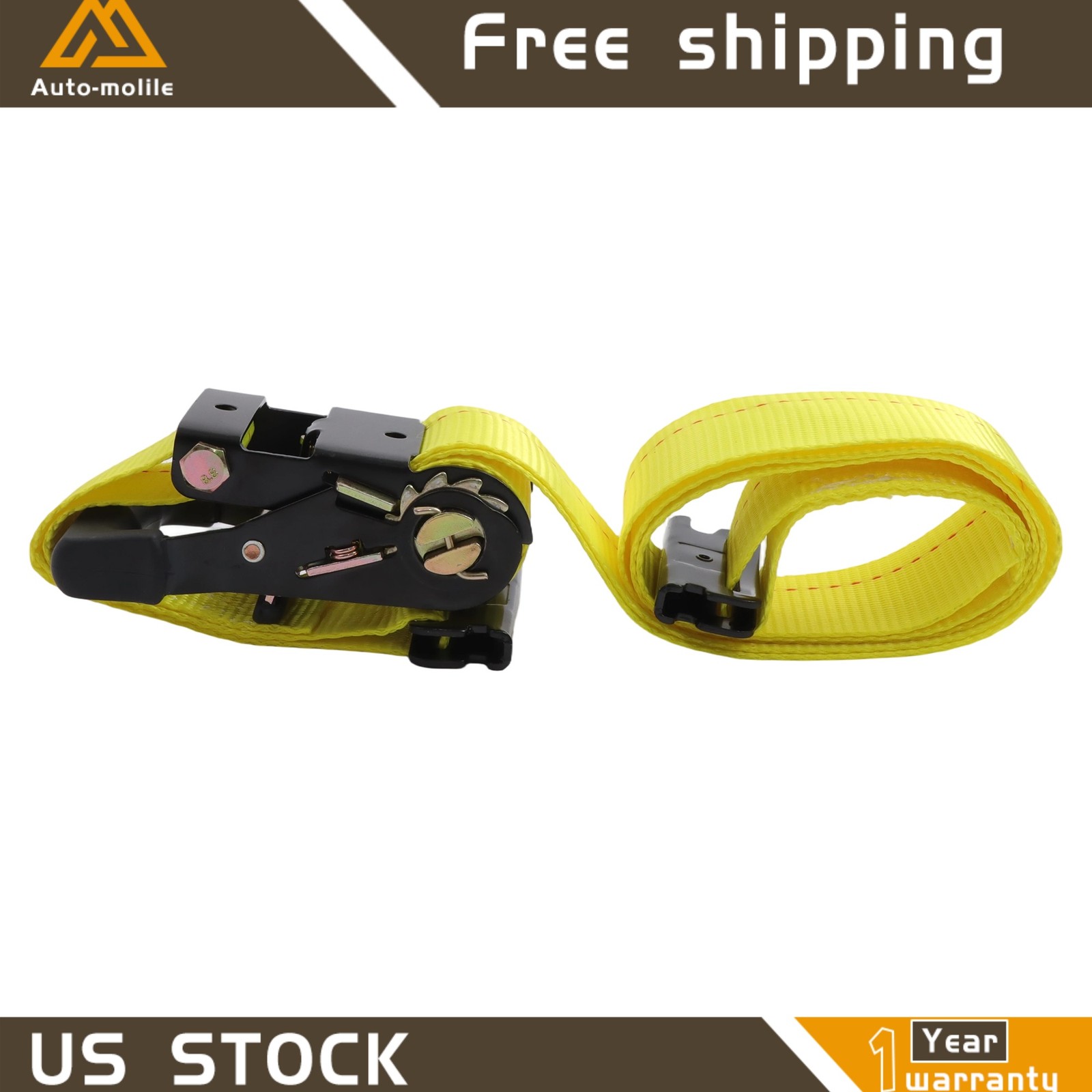 Heavy Loads E Track System With Wheel Chock 8' Yellow Ratchet Tie Down Straps