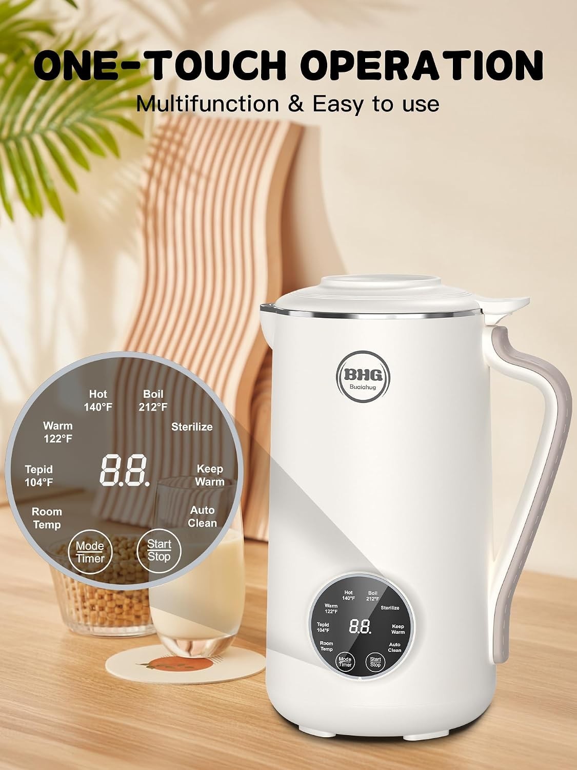 40oz Nut Milk Maker Machine Multifunctional Automatic 10 Blades Beverage Maker