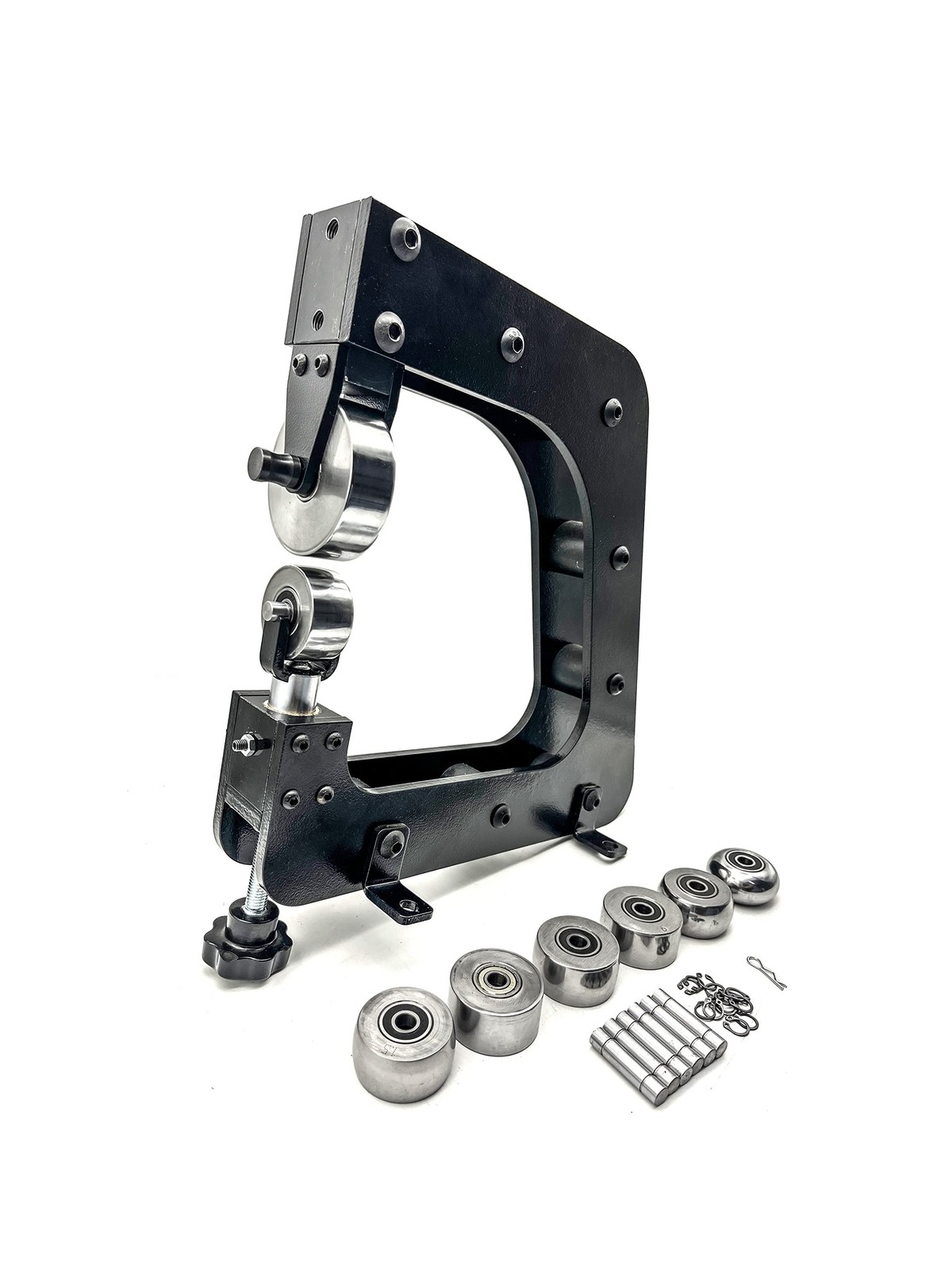 8" Throat Depth Mini Benchtop English Wheel, Vise-mount and Table Mount(Alumi...