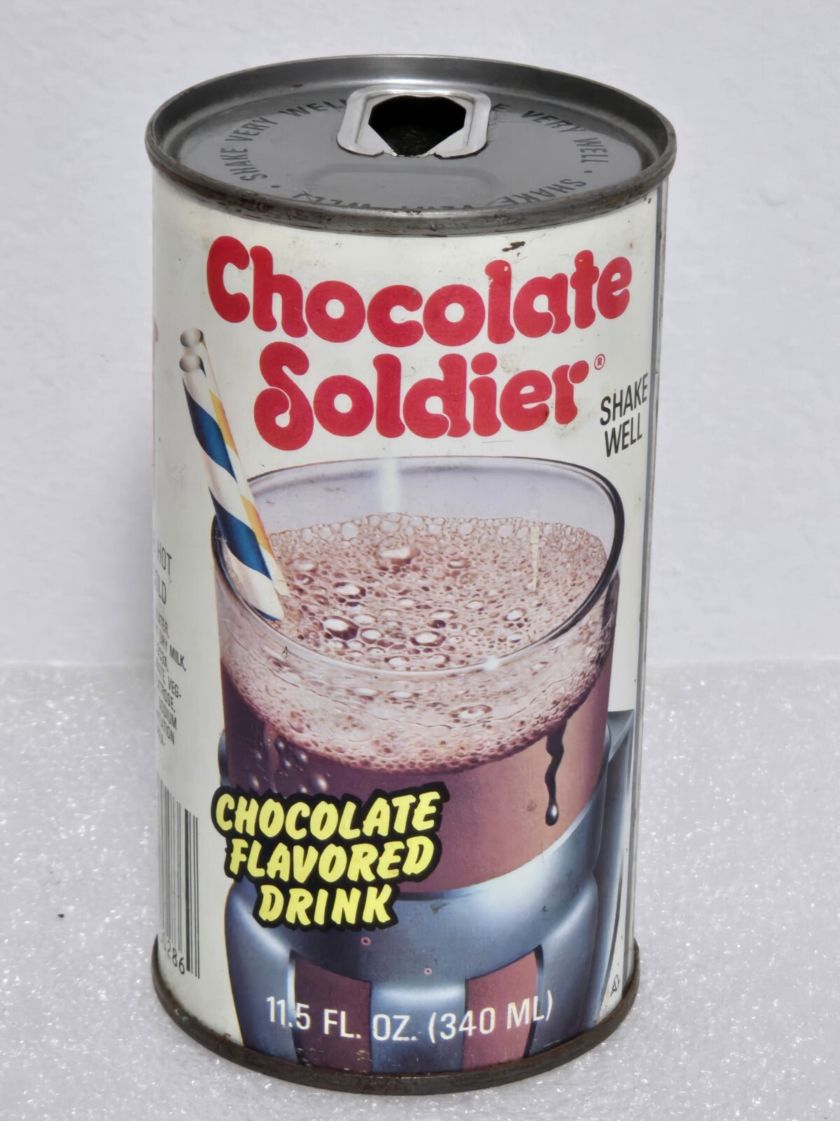 Vintage Chocolate Soldier Old Steel Juice Top Tab Soda Pop Can