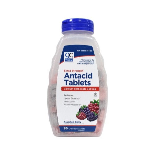 Quality Choice Extra Strength Assorted Berries Antacid Chewable 96 Each
