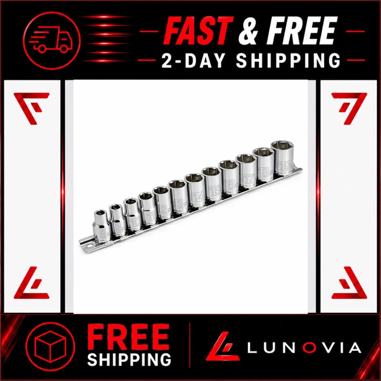 Powerbuilt 12 Pc 3/8" Drive Metric Socket Set - Chrome Vanadium Steel