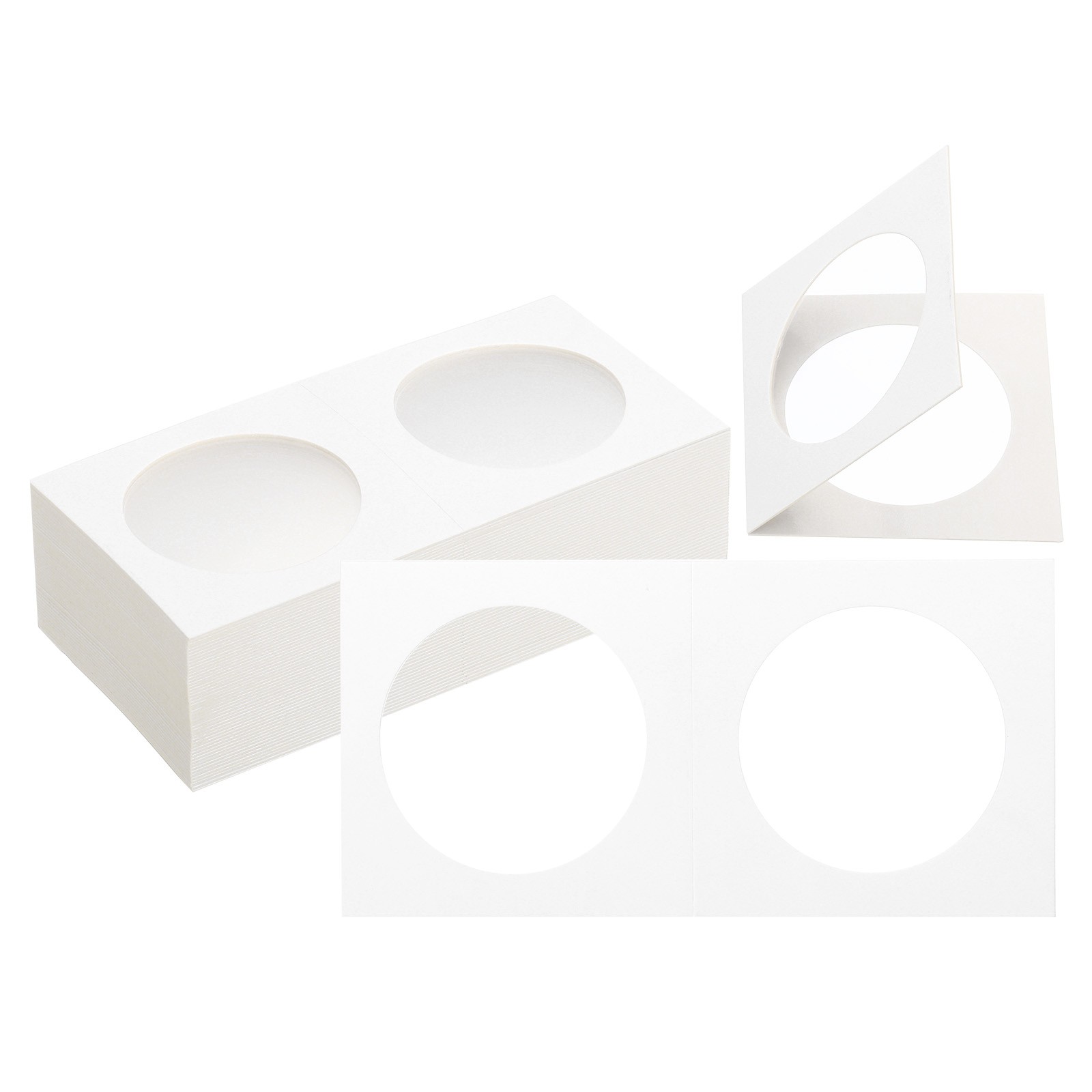 2 x 2 Coin Flips, 50 Pack 37mm Cardboard Coin Holder Paper Coin Holders