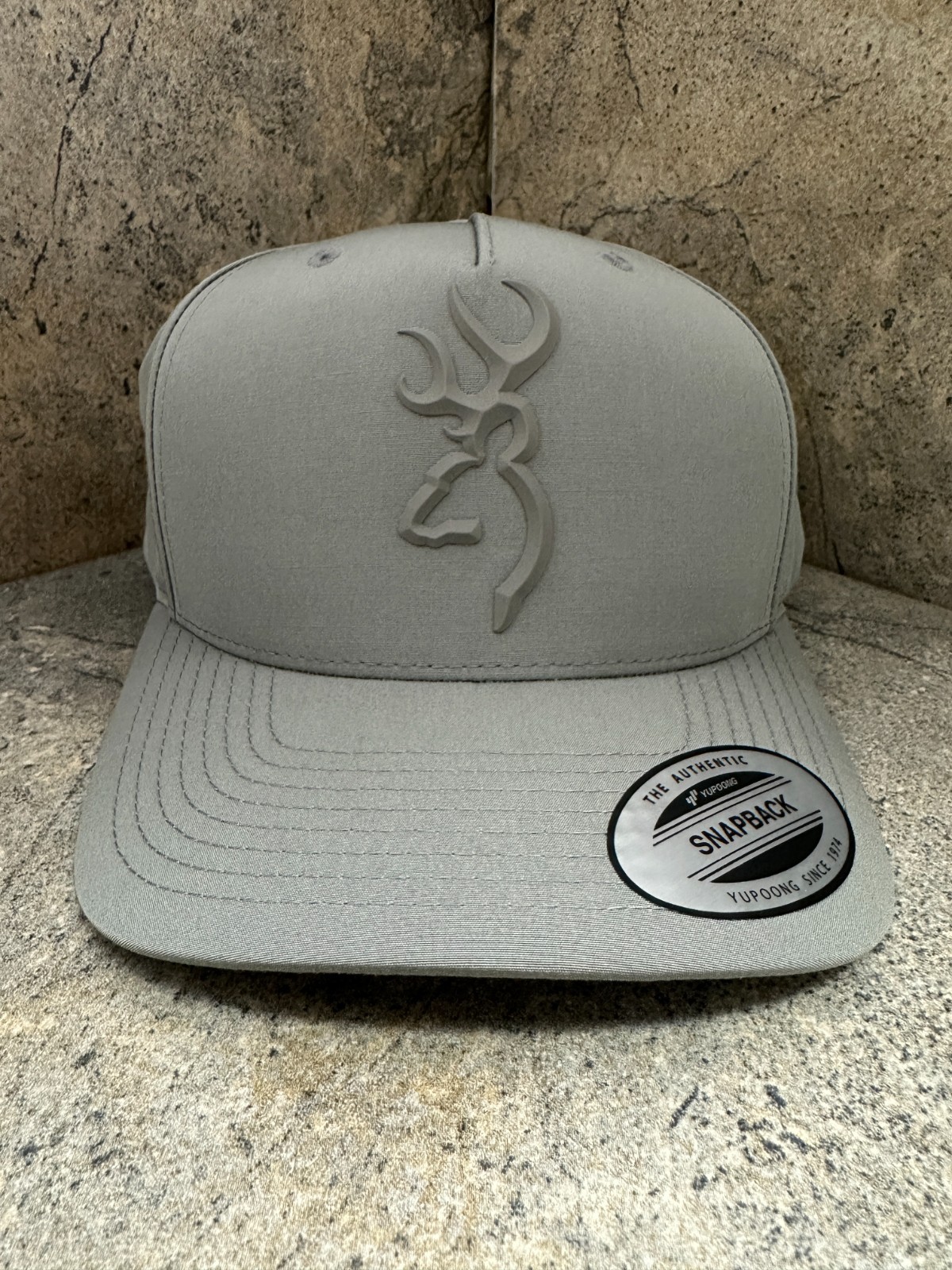 Browning Ghost Baseball Cap 308029791 Snapback Mid Profile Mesh Back Gray