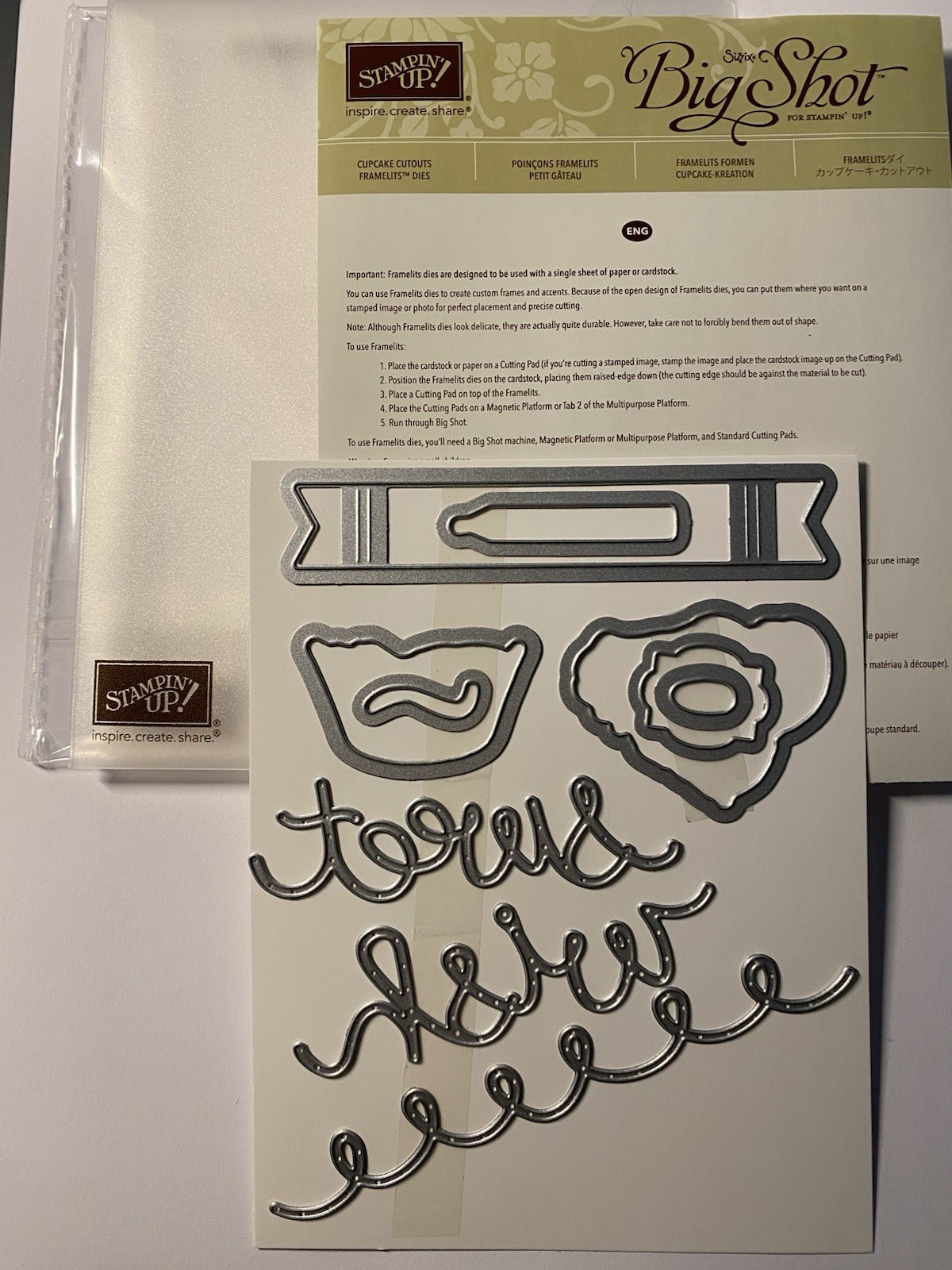 Stampin’ Up! Cupcake Cutouts Framelits Dies 141474 Sizzix Big Shot New