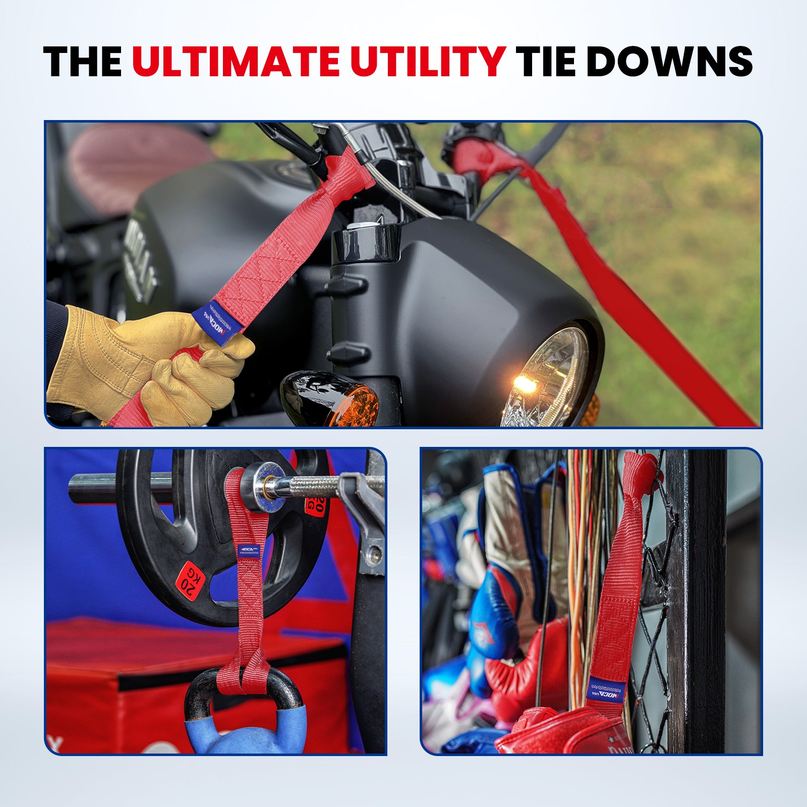 Heavy Duty Tie Down Kit - 10643 Lbs Breaking Strength Tie Down Straps 1.6" x 17'