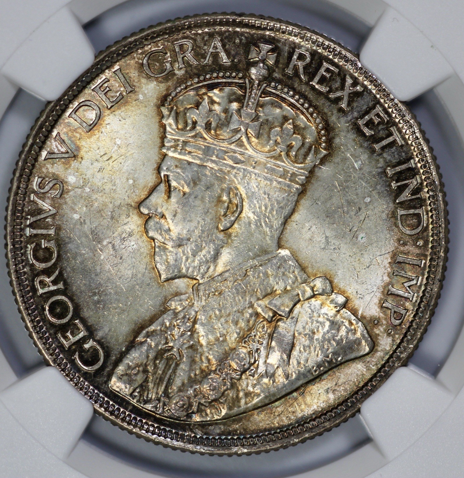 1936 Canada $1 Silver Dollar NGC MS 64 Amber Toning
