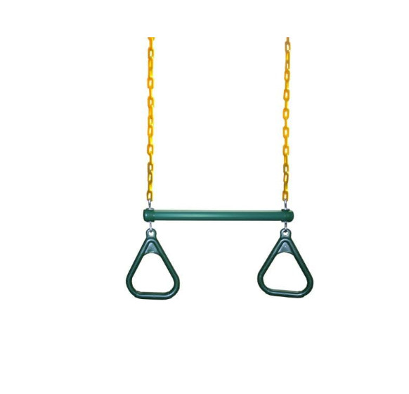 Barra trapecio 50 cm con anillas y cadenas seguras para columpio infantil, Nuevo