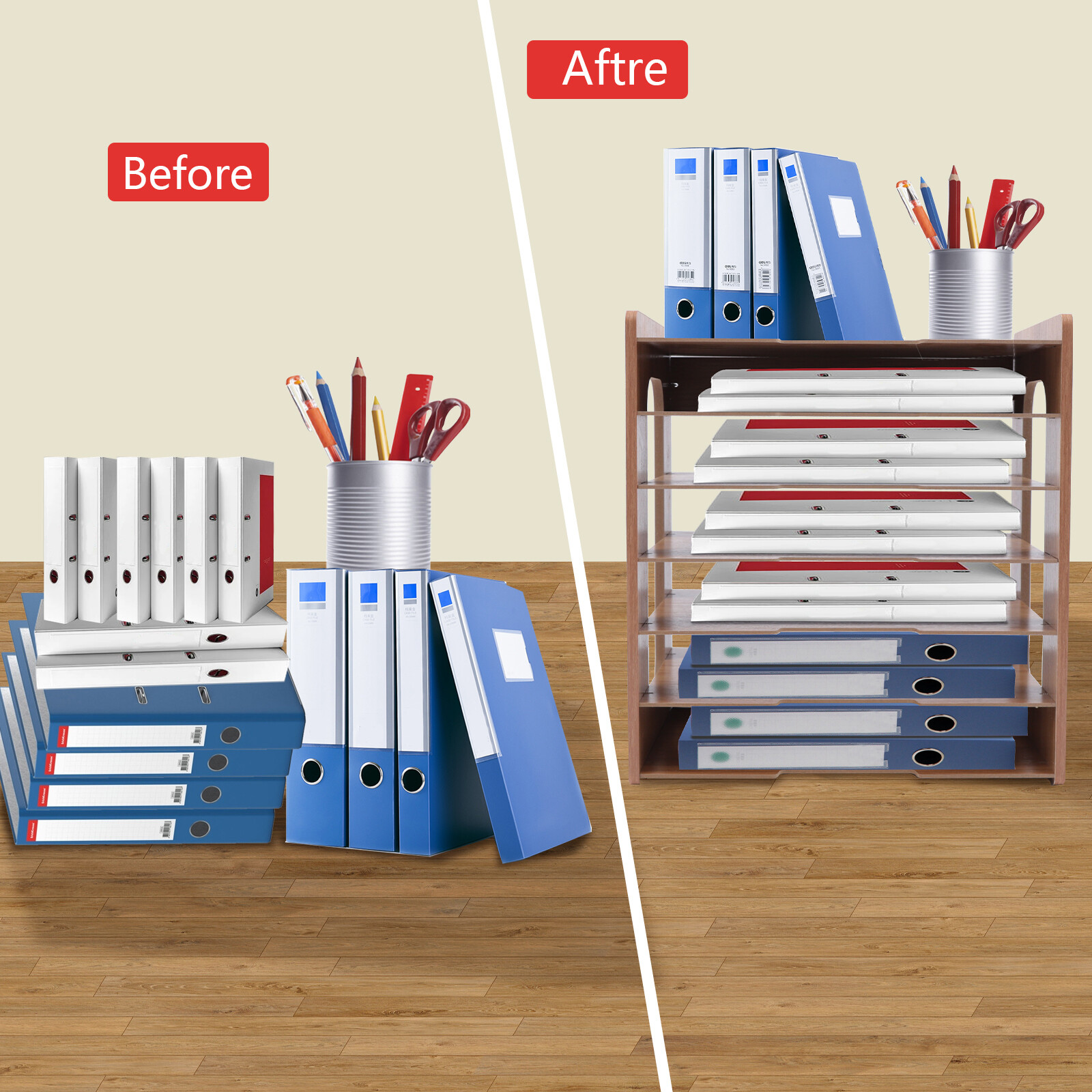 Desktop Organizer Paper File Holder For Home & Office Document Storage Rack