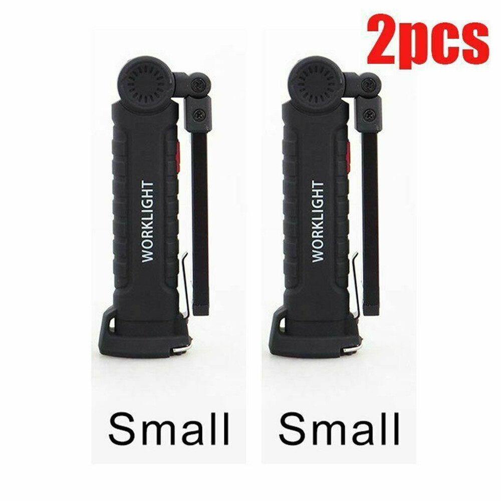 2x USB Rechargeable COB LED Work Light Magnetic Flashlight Hand Lamp Inspection