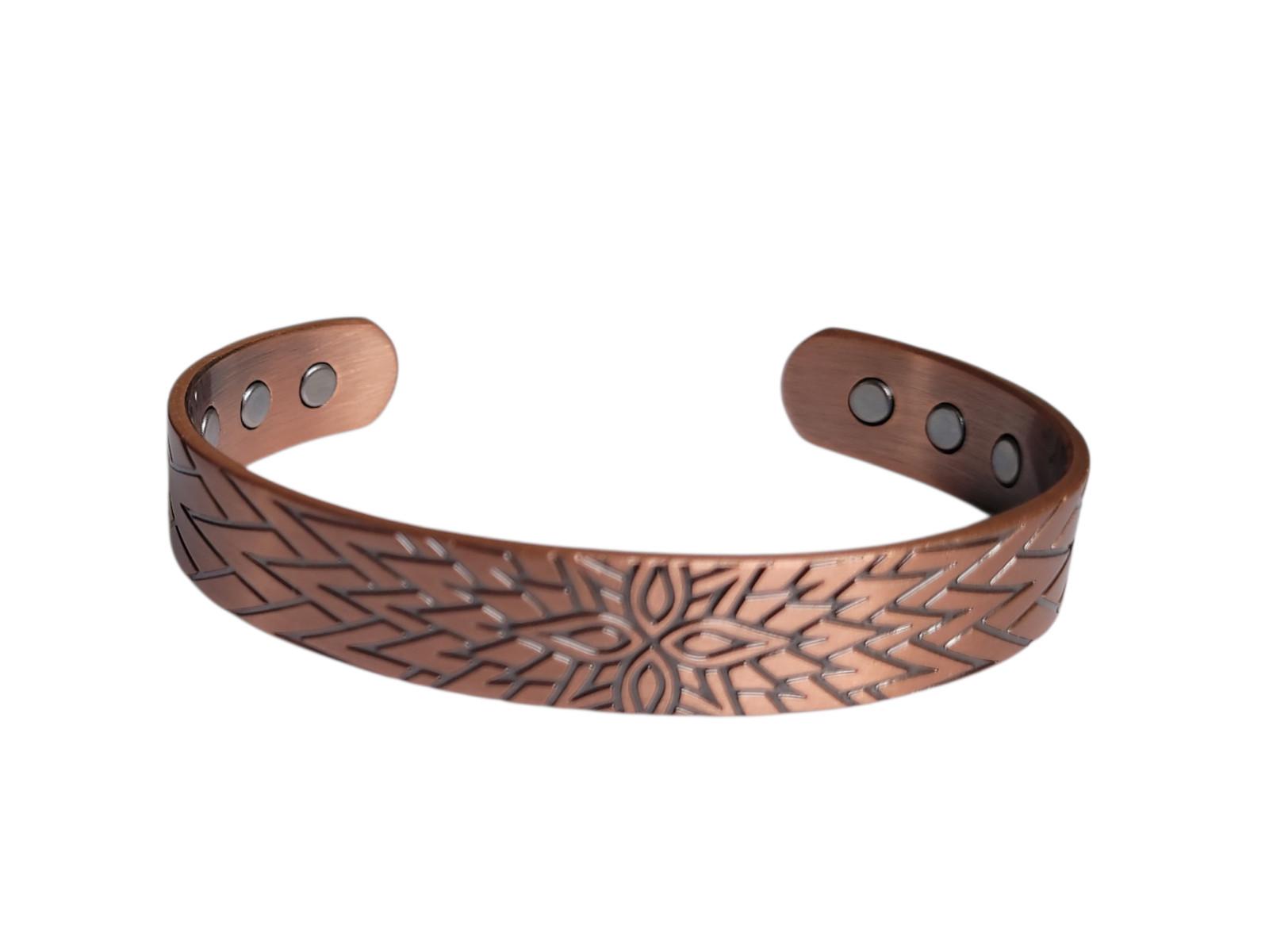Artisan Pure Solid Copper Magnetic Bracelet Arthritis Pain Therapy Cuff Bangle