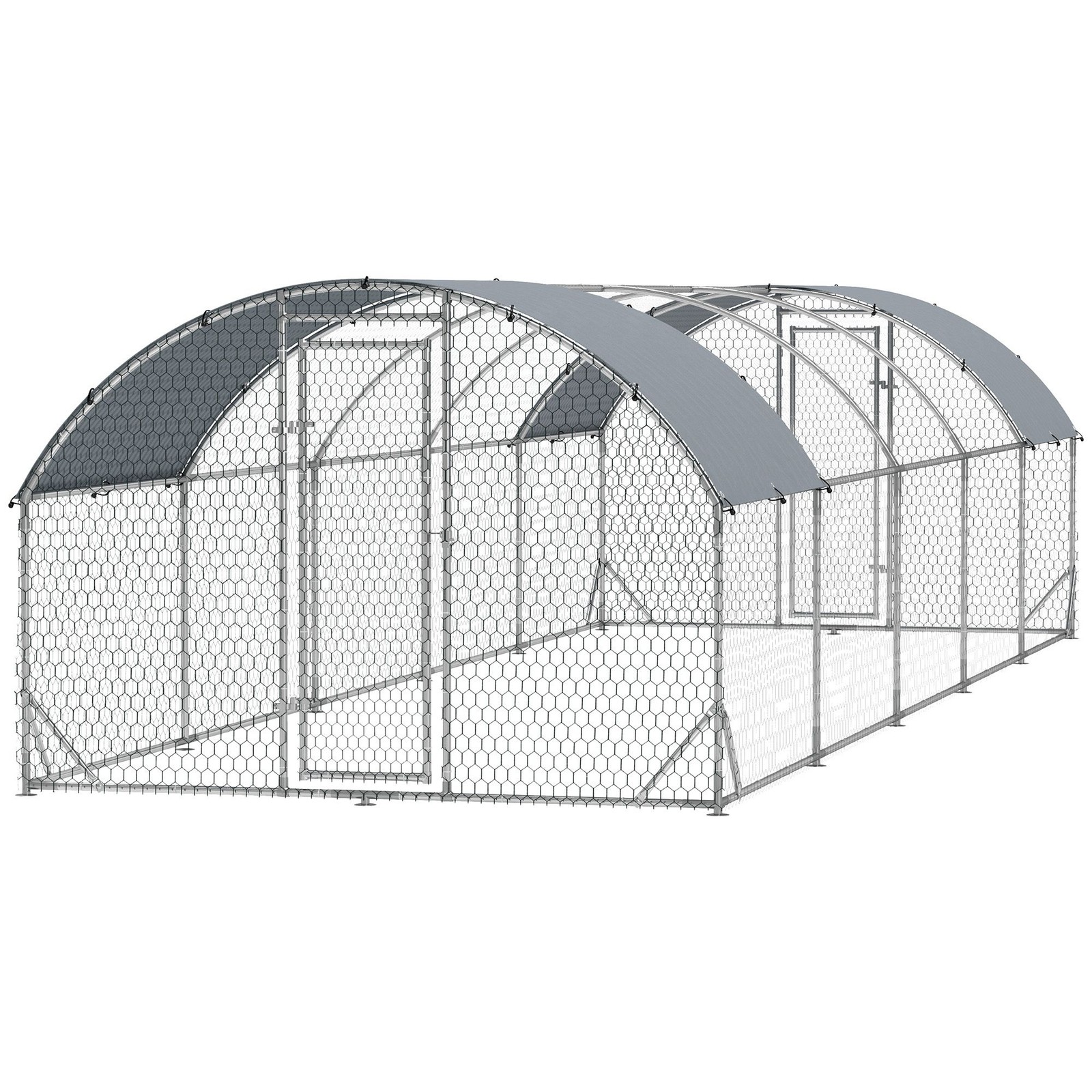 Large Metal Chicken Coop with Waterproof Anti - UV Cover for Yard Outdoor Duck