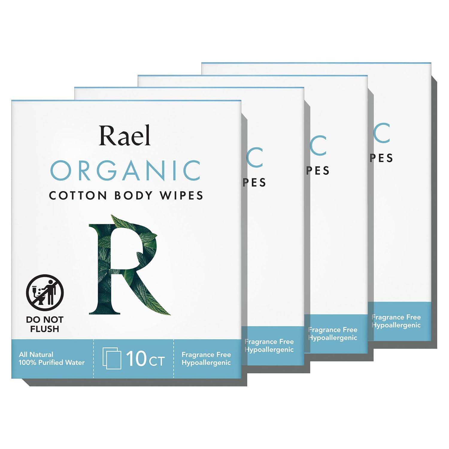 Rael Organic Cotton Feminine and Body Wipes, Individually Wrapped (40 Count)
